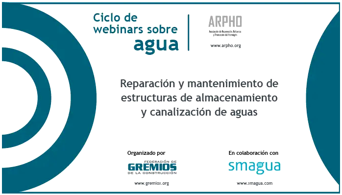 Alejandro Mazarío, técnico de HCC, participó como ponente en la webinar de ARPHO y SMAGUA: Reparación y mantenimiento de estructuras de almacenamiento y canalización de aguas